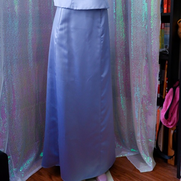 Vintage 2 Piece Dress With Blouse And Skirt In Blue - Picture 4 of 4